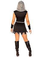 Ancient Roman female warrior, costume dress, hood, belt